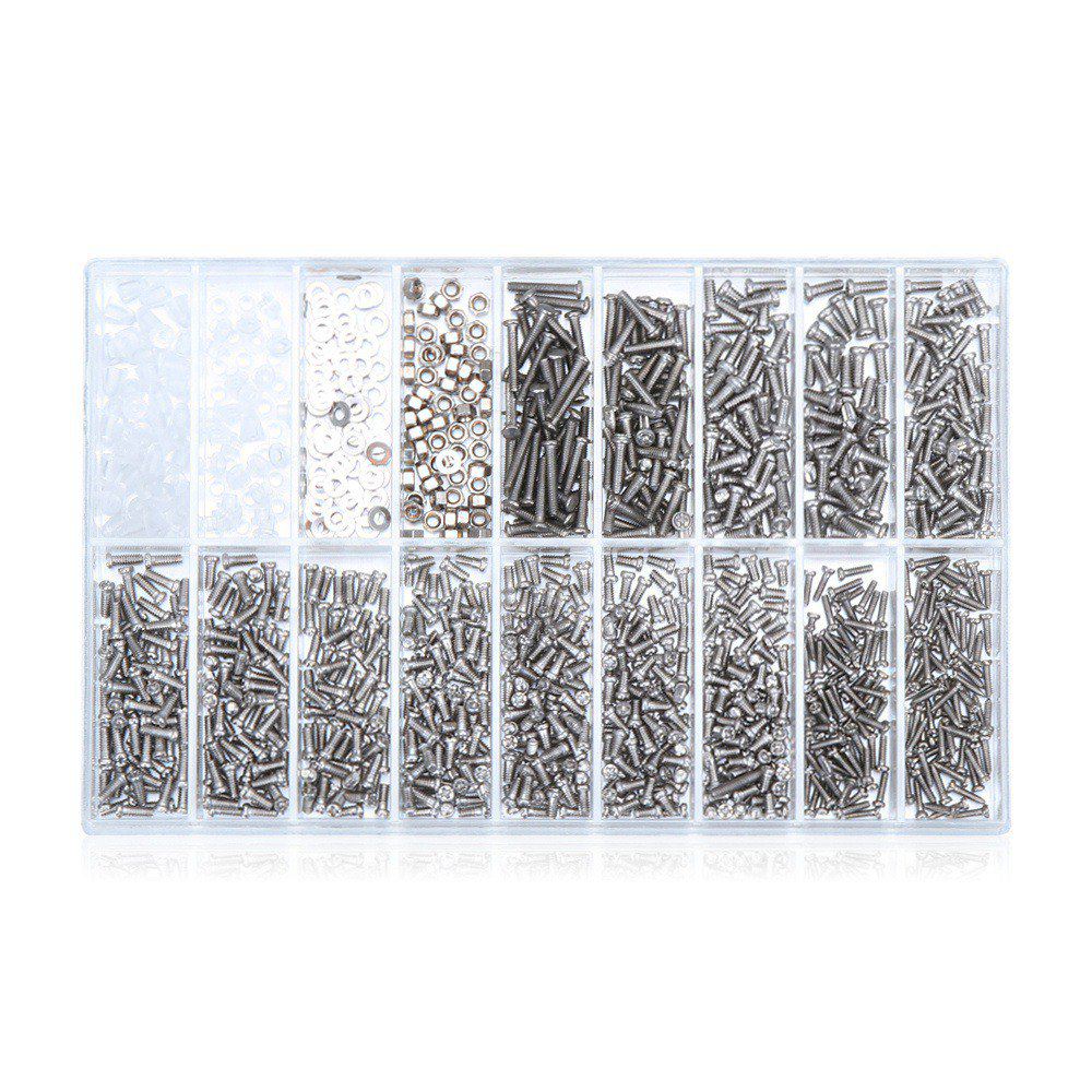 1000 stk briller solbriller briller reparation skrue møtrik skruetrækker assorteret sæt bruges til fastgørelse af briller / ur reparationsværktøjssæt: Stil 1