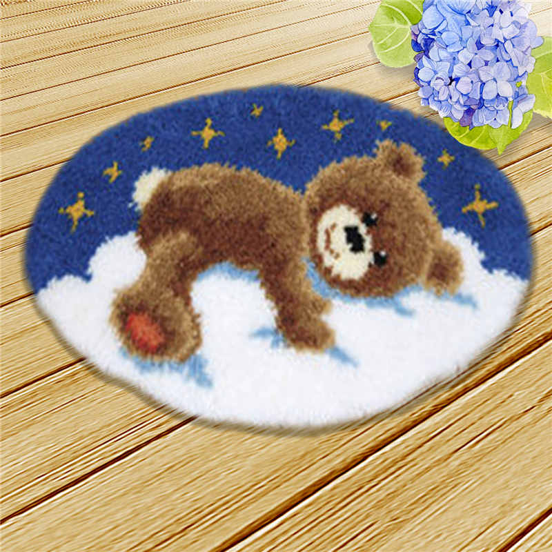 Prajna mignon animaux tapis couture loquet crochet Kits toile tricot tapis crochet point de croix Fomiaran pour couture bricolage Handmades: Army Green
