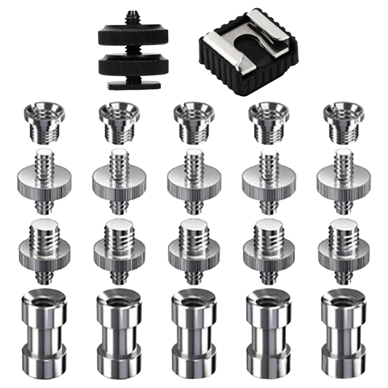 22x Camera Mount Screw Kit 1/4 Inch And 3/8 Inch for Monopod Camera Ballhead