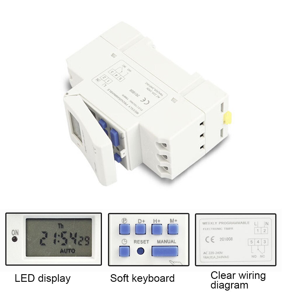 220V Programmable Digital Timer Switch Multi-function Time Control Energy-saving Controller Timers