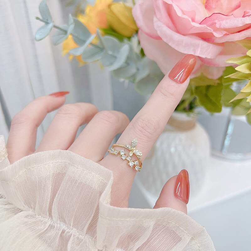 luxe nana bijoux de corps ring mariage bagues accessoires vintage femme bijoux femme bague femme Bague en forme de papillon pour femme, accessoire de , bijou polyvalent quotidien, Vintage, mariage: 2