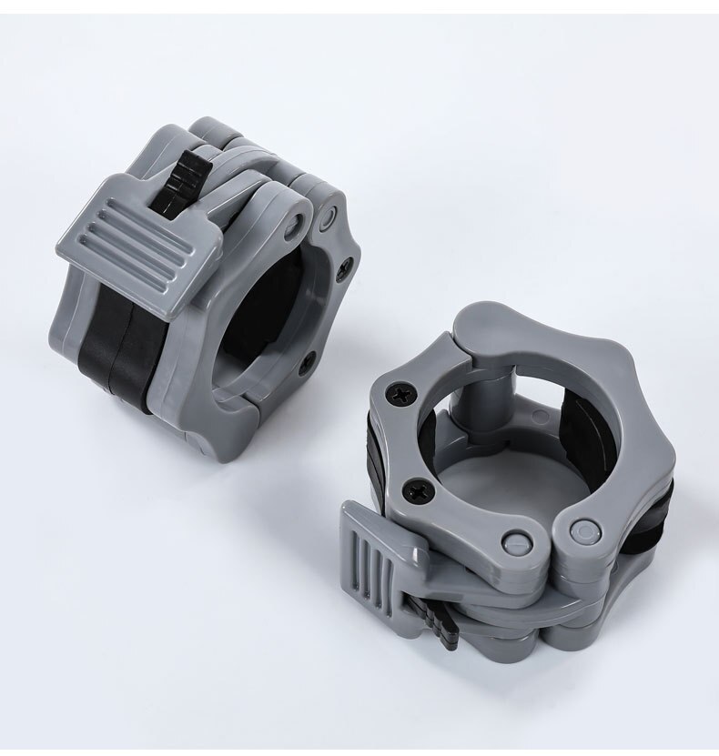 2 pièce/ensemble accessoires d'haltères fixes haltère attache de boucle à dégagement rapide tige olympique verrouillage à pression tige fixe virole écrou 5cm: gray