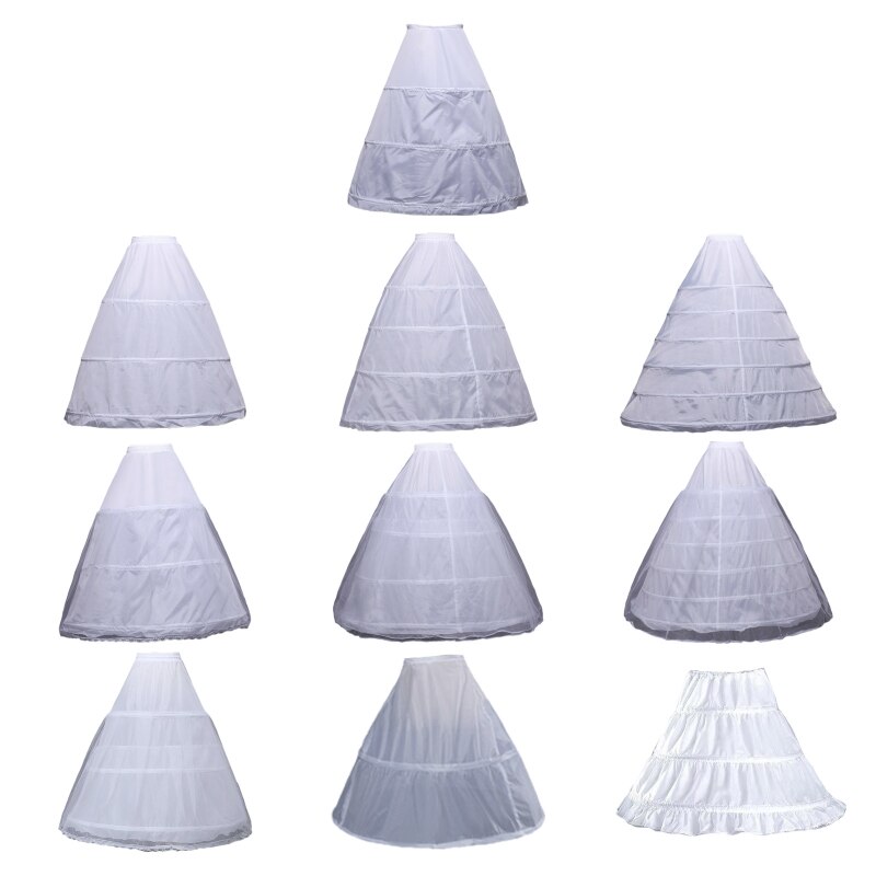 Vrouwen Hoepelrokrok Witte Hoepel Rok Floor/Knie Lengte Baljurk Slip Meisjes Onderrok Voor Wedding Bridal Jurk