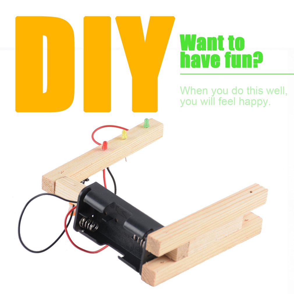 Paquete de Material de semáforo Diy de producción pequeña Manual de tecnología modelo de montaje de enseñanza