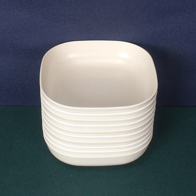 15cm głębokie kwadratowe kości plucie danie 10 sztuk słomy pszenicy antypoślizgowe ciasto danie restauracja wysokie kluski naczynia sztućce zastawa stołowa: Beige