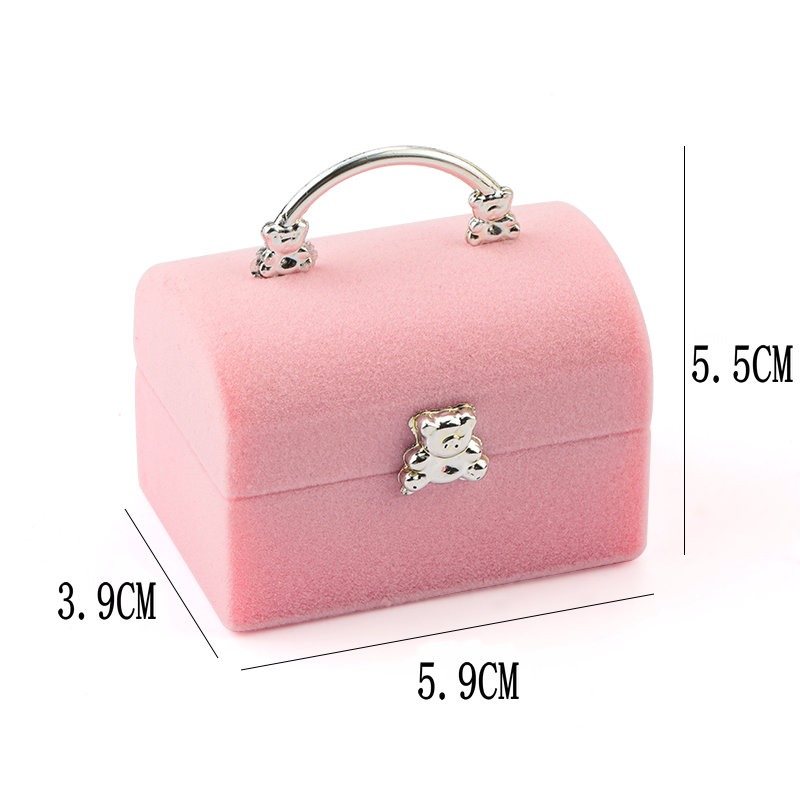 1 Piece Small Jewelry Box Velvet wedding Ring box Necklace Display Box Cute Bear box Container Case for Jewelry Packaging