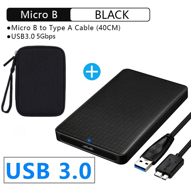 Uthai G10 Usb 3.0 Mobiele Harde Schijf Doos 2.5 Inch Sata Harde Schijf Box Ssd Sliding Cover Grid Textuur Mobiele externe Hdd Behuizing: G10-Black-USB3.0 Bag