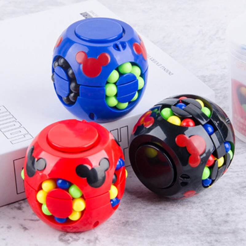 2 In 1 Magic Bean Cube & Spinning Gyro Kleurrijke Magische Kubus Vingertop Gyroscoop Stress Cube Kinderen Educatief speelgoed