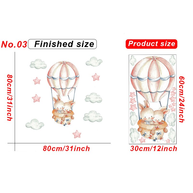 Schattige Konijn Muurstickers Behang Ballet Bunny Stickers Voor Kids Babykamer Muur Decor Cartoon Muur Sticker Home Decoratie: JS091-K