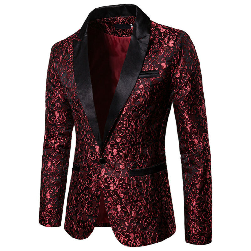 männer Stilvolle Luxus lässig Jahrgang Paisley Blazer Urban Clever Mantel Anzug Jacke Formale Abend Party Kleid