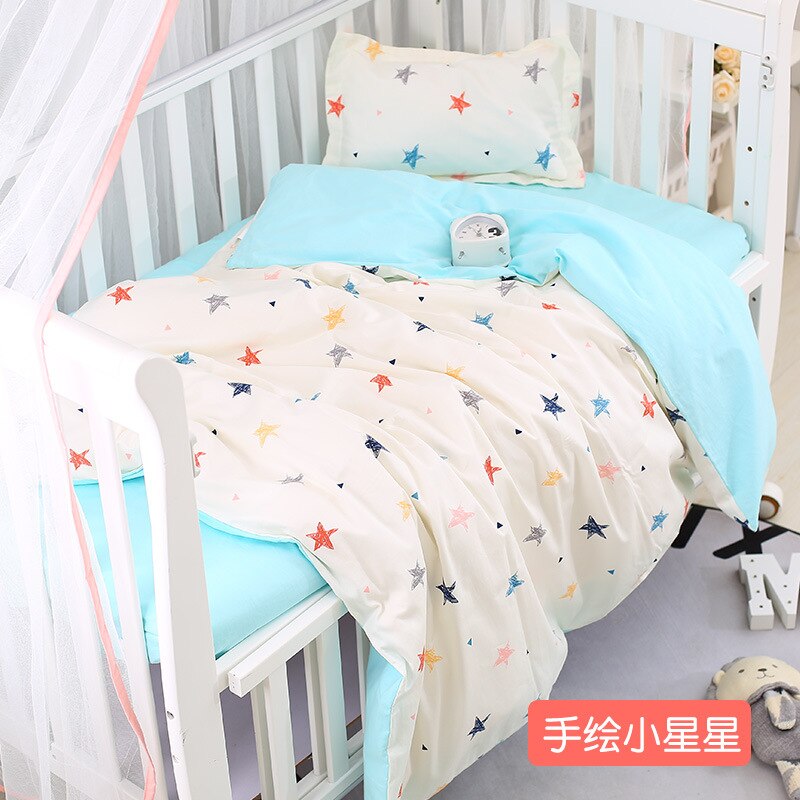 3 stk / sæt univers plads mønster krybbe sengetøj sæt bomuld baby sengetøj inkluderer pudebetræk lagen dynetæppe uden fyldstof: Shou hui xing xing