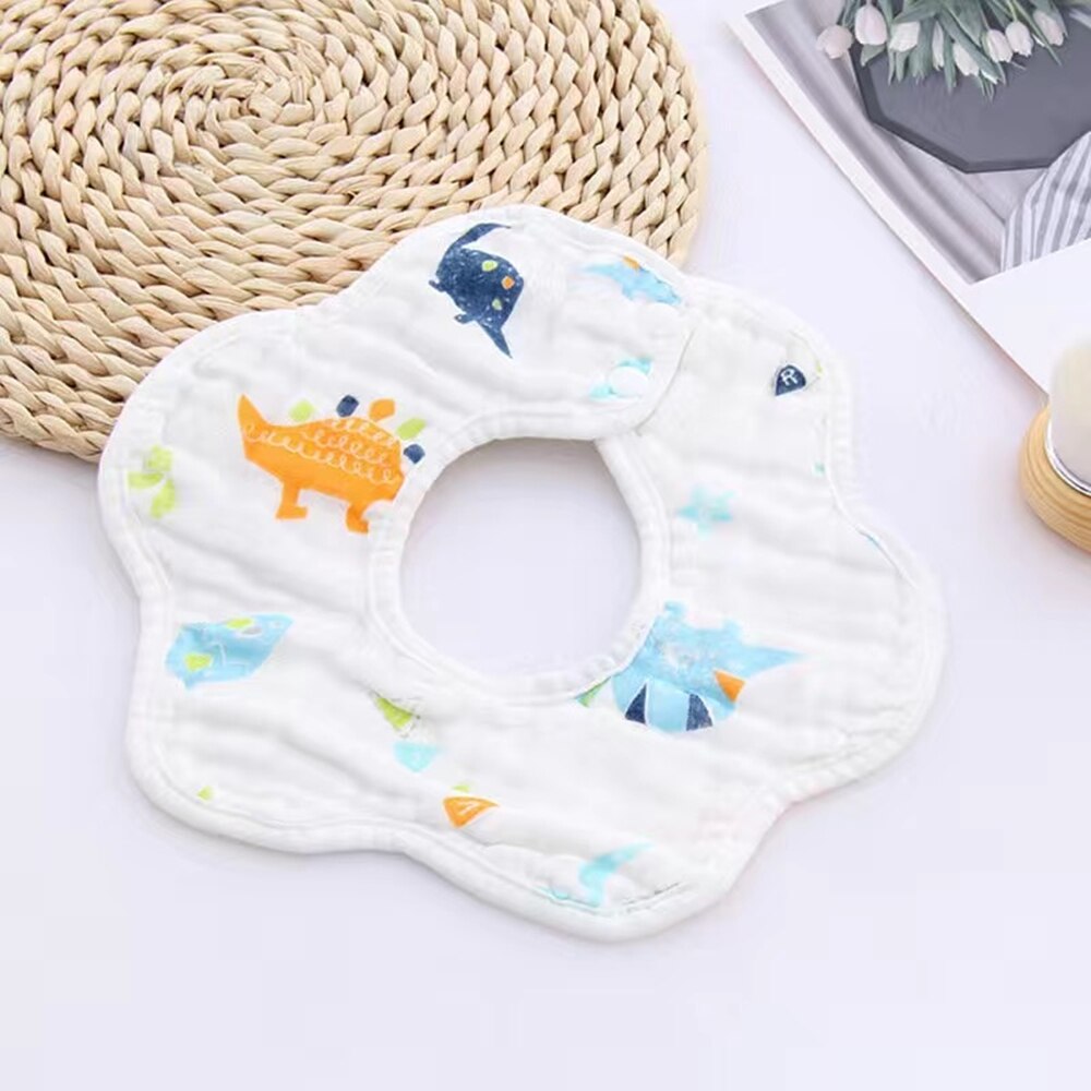 Waterproof Baby Bibs Kids Saliva Towel Flower Print Cotton Baby Boys Girl Bib 360 Degree Rotation Infant Bibs Burp Cloth: Crocodile-01
