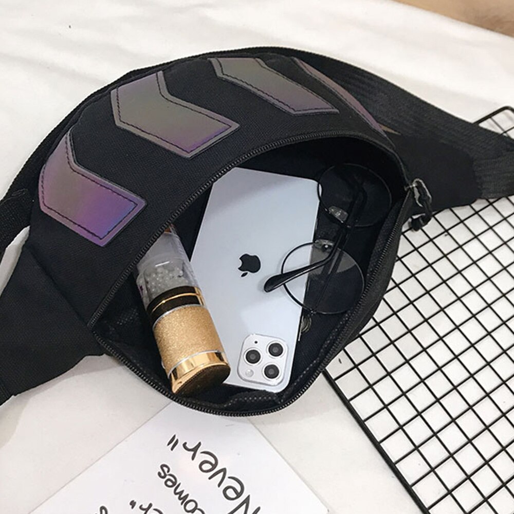 Torba na klatkę piersiowa dla mężczyzn płócienna torba biodrowa męska odblaskowa dupa Crossbody Pakiet saszetka na pasek zwykły torebki podróżne biodro torba na ramię