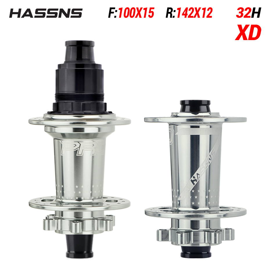 HASSNS PRO7 Eje pasante para bicicleta de montaña SHIMANO, 24/32 agujeros, radios j-bend, 12x142, HG/XD/MS, 4 piezas, rodamiento sellado