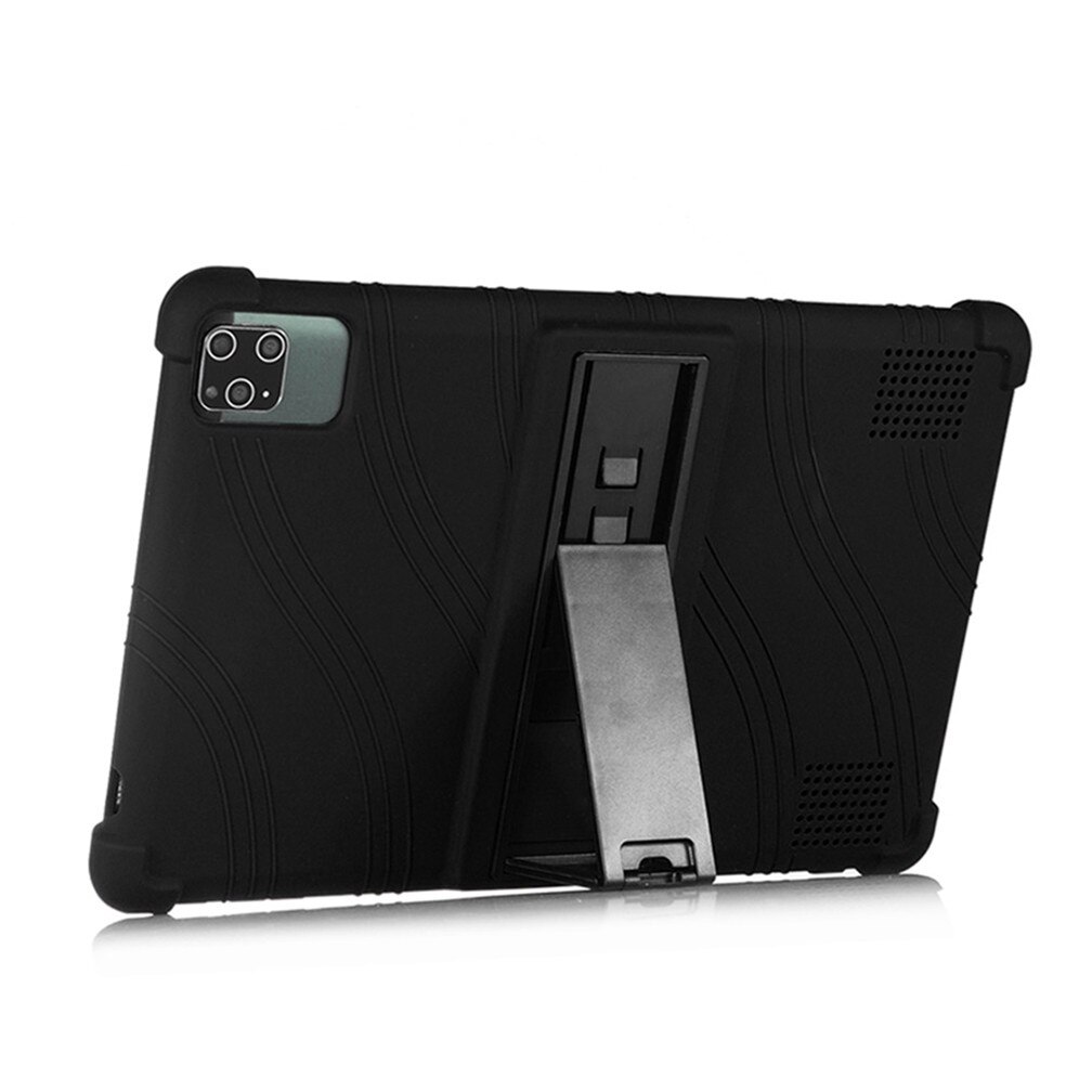 10.1 Inch Tablet Case - Kids Friendly Soft Silicone Adjustable Stand Cover for Android 9.0: Black