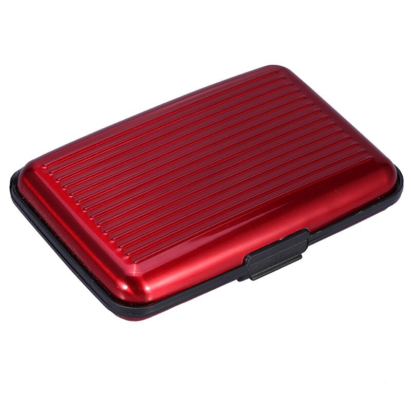 En aluminium En Métal Carte Bancaire Blocage Étui Rigide Hommes Femmes Portefeuille Carte de Crédit Anti-rfid BALAYAGE Protéger Titulaire Porte-Carte Femelle: Rouge
