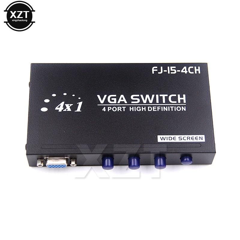 VGA Video Switch 4 IN 1 OUT 4 Hosts 1 Display 4 Way share for PC Laptop Desktop PC Monitor converter 15HDF