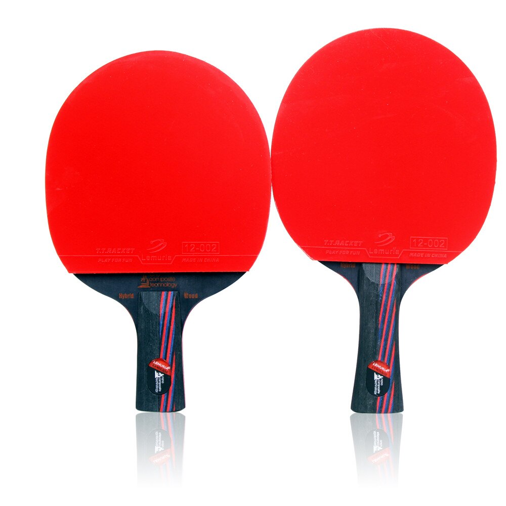 Lemuria Pro Carbon Fiber Table Tennis Racket FL Or CS Handle Ping Pong Bats Glued With Unsticky Pimples In Rubber And Black Case