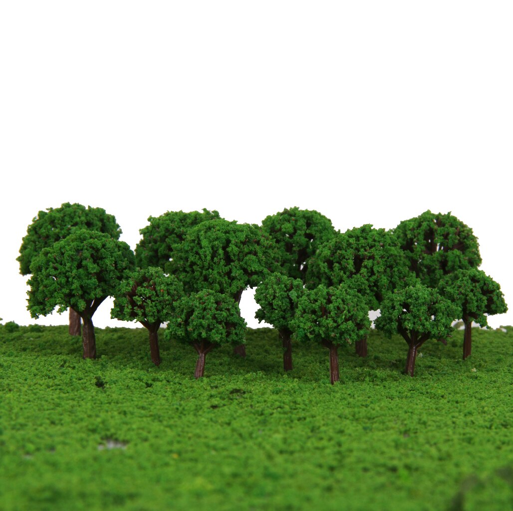 100Pcs Green Trees Model Train Railway Layout Wargame Diorama Landscape Scenery Z Scale 1/500 DIY
