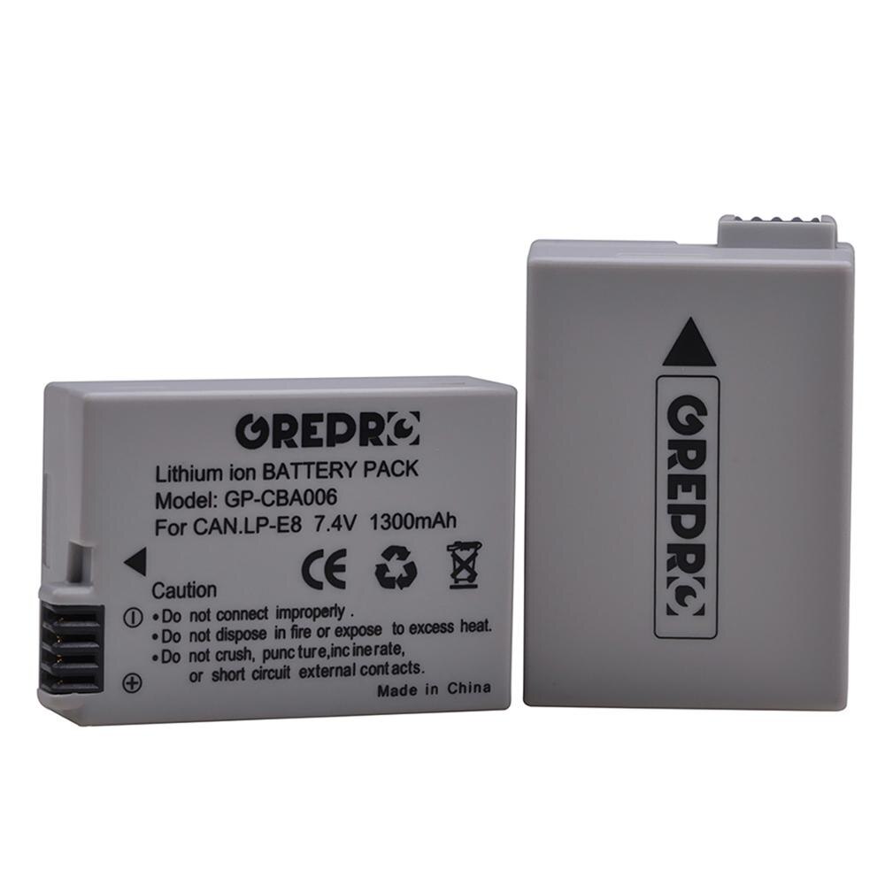 2Pcs LP-E8 LPE8 LP E8 Camera Battery + LED Dual Charger with type-C port for Canon EOS 550D 600D 650D 700D X4 X5 X6i X7i T2i T3i