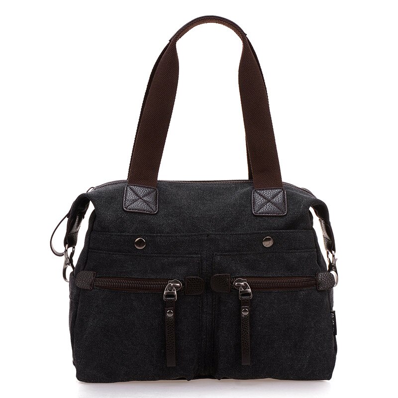 vrouwen handtas canvas tas big size casual cross-body schoudertassen vintage reizen pakket vrouwen tas: Black