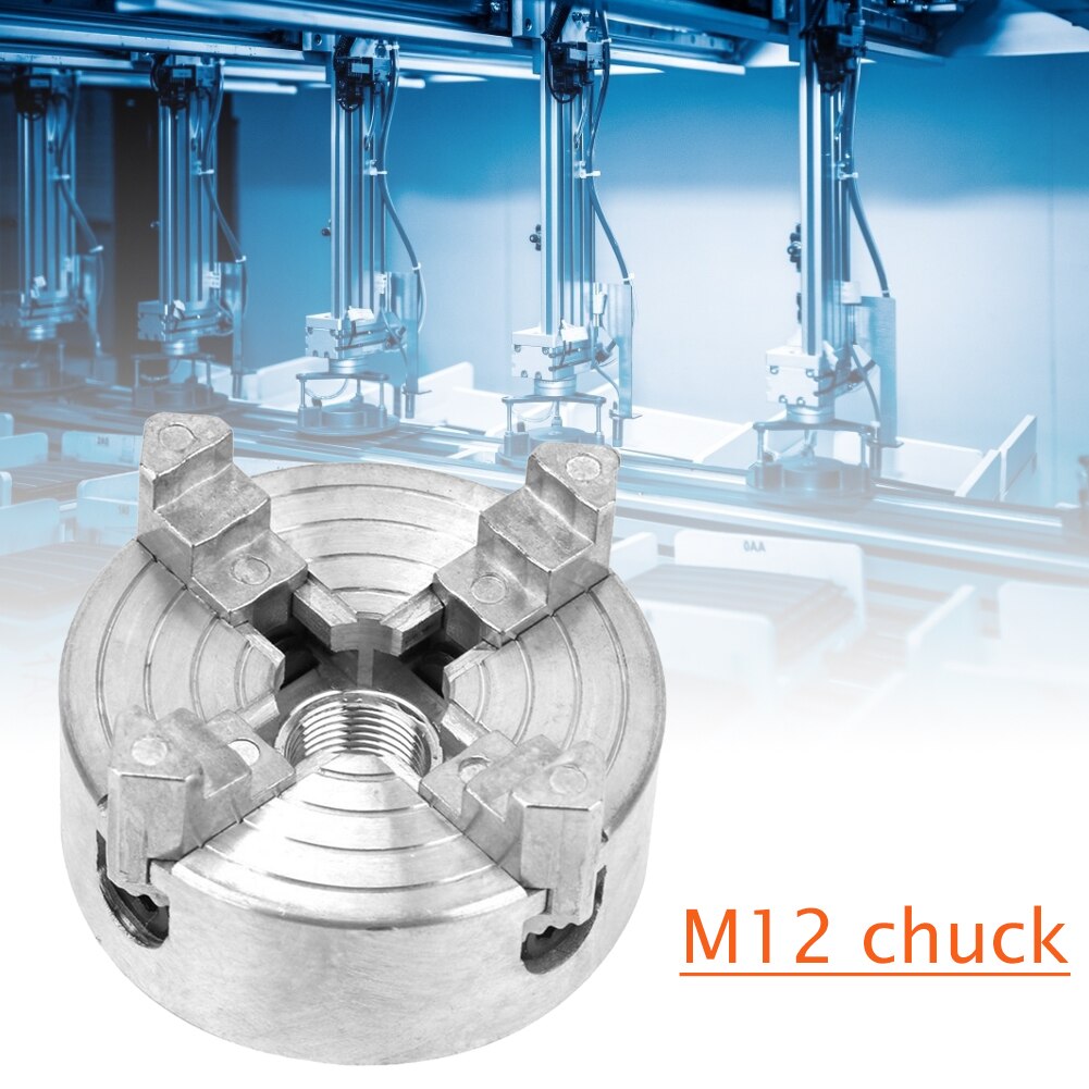 Z011A Lathe Chuck Welding Positioner Turn Table Accessories 4 Jaw Manual Chuck Clamp with Connecting Rod for Clathe Fixture