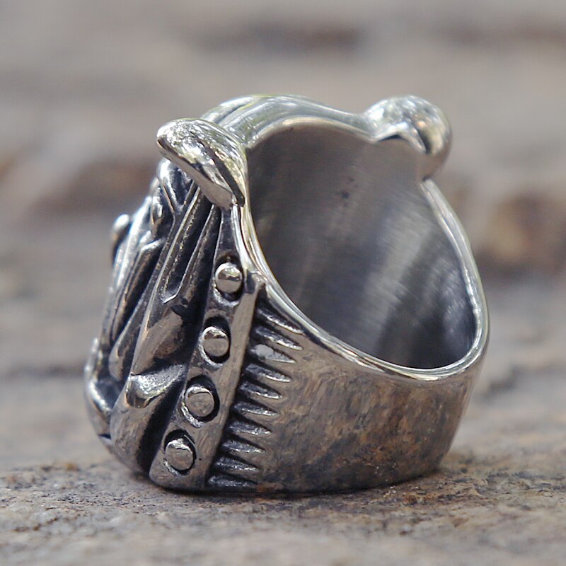 Anillo de acero inoxidable Hippie para hombre y niño, anillos de animales Punk Rock, joyería Vintage Hip Hop, ,