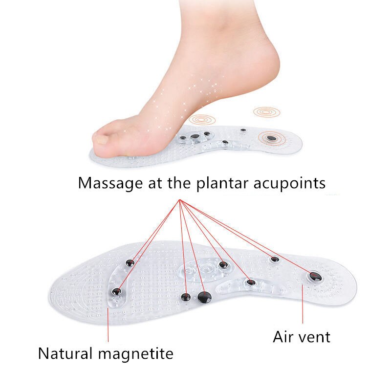 1 pair Magnetic Therapy Slimming Insoles Foot Patch Cushion Shoe Insole Gel Pad Acupressure Slimming Insoles Foot Care Insert