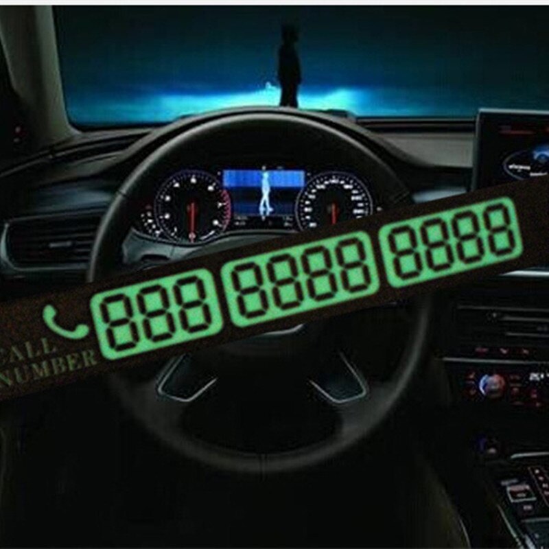 Car Night Luminous Temporary Stop Sign Mobile Phone Number Car Parking Signboard Message Docking Card Supplies