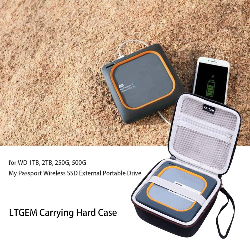 LTGEM EVA schwer Fall für WD 1TB 2TB 250G 500G mein Reisepass Drahtlose SSD Externe Tragbare Stock-Reise Schutzhülle Tasche