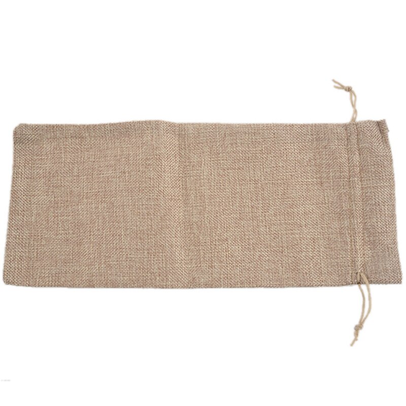 50Pcs Jute Wine Bags, 14 X 6 1/4 Inches Hessian Wine Bottle Bags With Drawstring