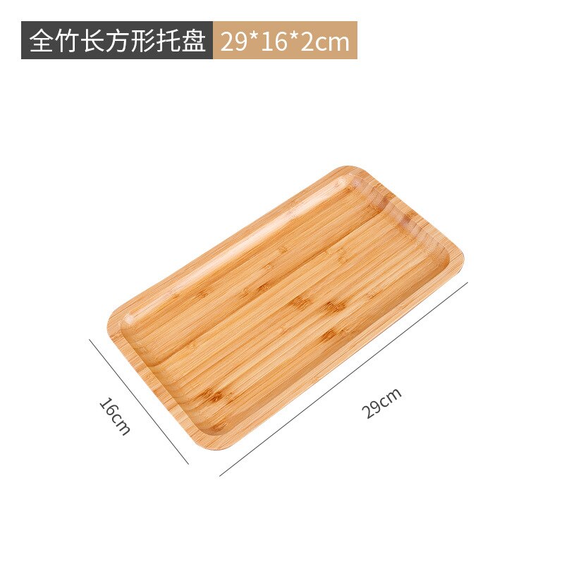 Bamboo Serving Tray Tea Cup Saucer Trays Fruit Plate Storage Pallet Plate Decoration Japanese Food Rectangular Plate: 3-2