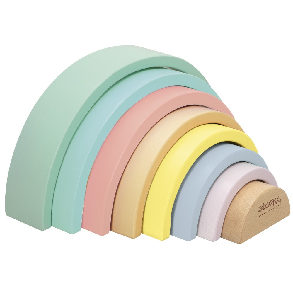 WOOMAX Studio Circus, Arcoíris de madera, juegos educativos para niños y niñas, juguete didactico, formas y colores