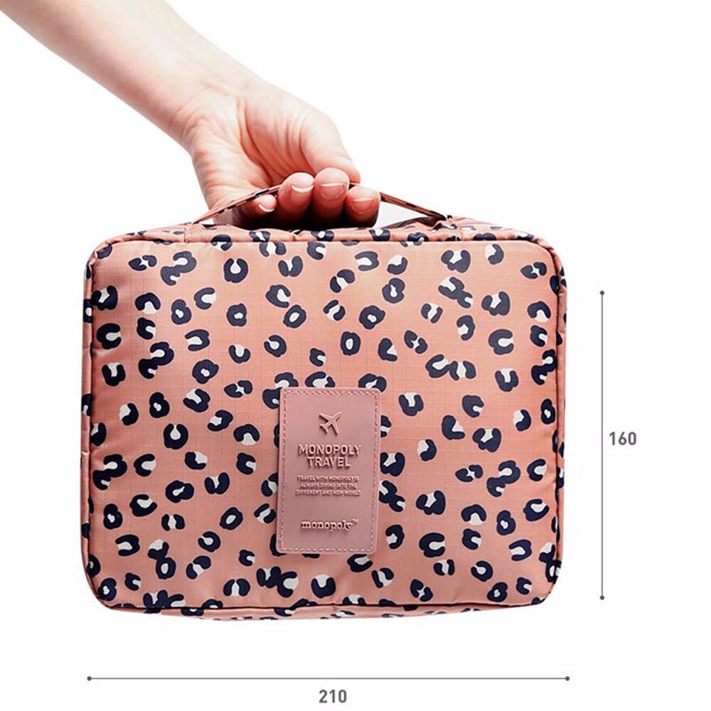 Frau Tasche Pockettrip Klare Kosmetische Make-Up Toiletry Reise Kit Organizer Leopard trousse maquillage femme neceser mujer peque o