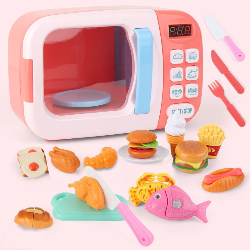 Cucina Giocattolo del capretto di Simulazione Forno A Microonde Giocattoli Educativi mini Cucina Cibo Giochi Di Imitazione di Taglio di Ruolo Delle Ragazze Giocattoli: Multicolore