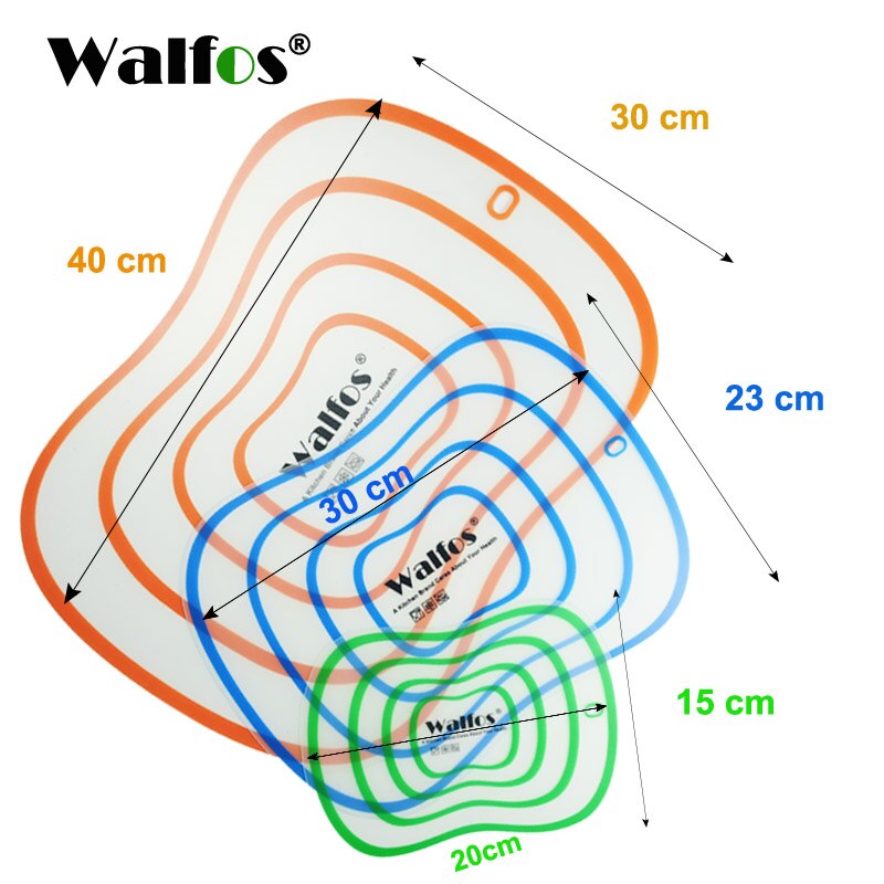 Walfos Nonsslip Flexibele Keuken Board Hakblok Vlees Groente Fruit Snijplank Koken Tool Gadget Keuken Accessoires: 3 sizes