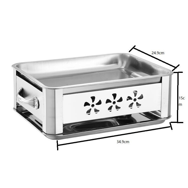 Stainless Steel Grilled Fish Pan BBQ Grill Fish Roaster Grill Home Fish Stove Grilled BBQ Charcoal Alcohol Grilled Fish Stove