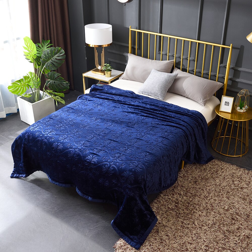 Fourrure floue corail polaire jeter couverture doux tapis hiver drap couvre-lit pour lit canapé salon lavage mécanique: I / 150x200cm
