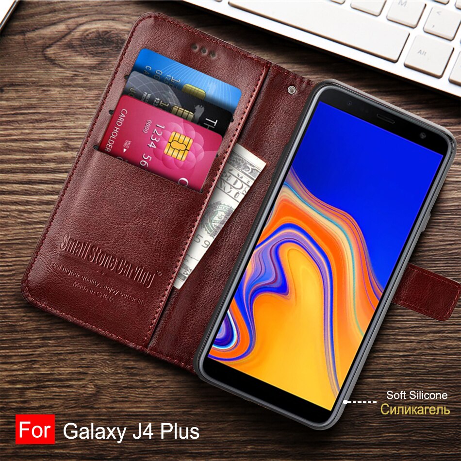 Voor Samsung Galaxy J4 Plus Case Flip Leather Magnetic Case Voor Voor Samsung J4 Plus J415F SM-J415F J4Plus Cover coque