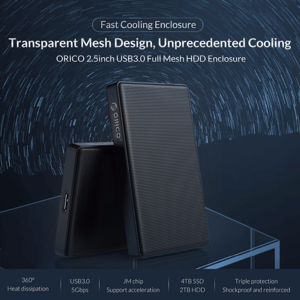 Orico 2.5 Inch Sata Naar Usb 3.0 Hdd Ssd Case Voor Samsung Seagate Ssd 2Tb 4Tb Harde Schijf drive Box Externe Hdd Behuizing Volledige Mesh