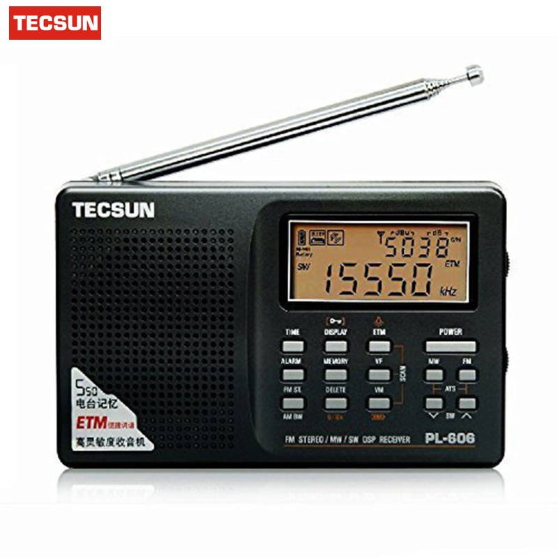 Tecsun pl -606 digital pll bærbar radio fm stereo/lw/sw/mw dsp modtager flot original son digital radio