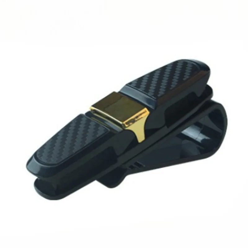 Auto Brilhouder Auto Zonneklep Bril Houder Zonnebril Clip Kaart Houder Pen Case Clip Box Universele Accessoires: Black
