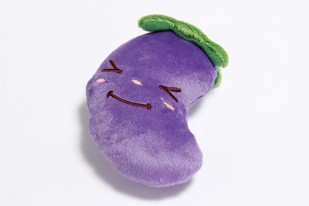 1pc Sounding Welpen Hund Kauen Spielzeug Obst Gemüse Huhn Trommel Knochen Squeak Spielzeug für Katze Haustiere Plüsch Rot Pfeffer aubergine Rettich: eggplant