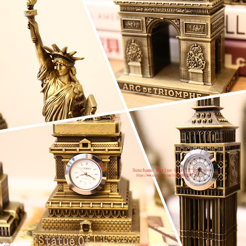 3D World Famous Landmark Building Metal Models Eiffel Tower Desk Decro For Friend Crafts Metal Model Home Decoration