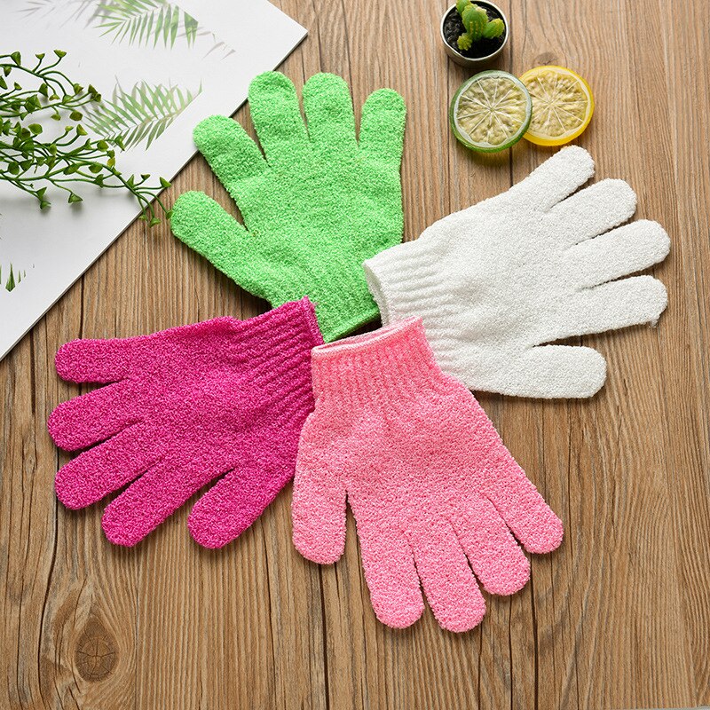 Guantes de baño exfoliantes, manoplas de nailon resistentes para masaje facial y corporal, lavado de la piel, frotamiento de la piel, manopla de barro, exfoliante para ducha, 1 ud.