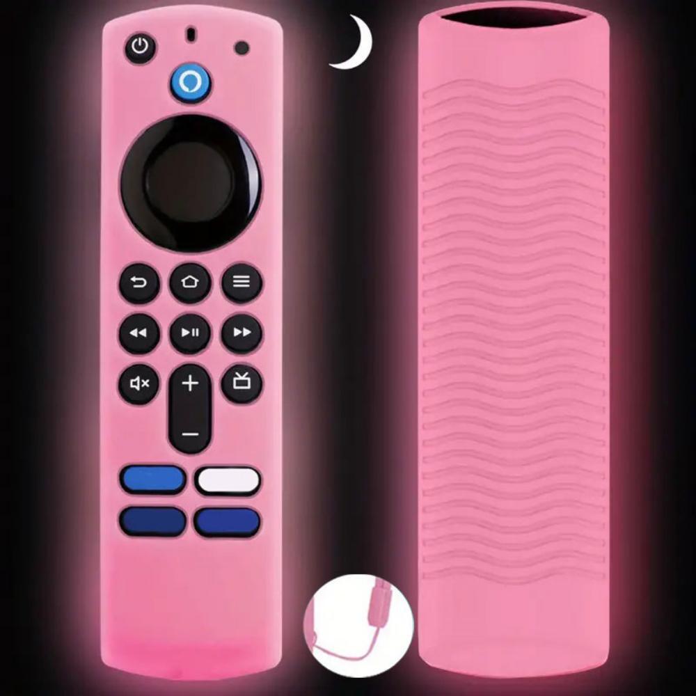 Silicone luminous remote control cover for Alexa Voice Remote (3rd Gen) L5B83G Release, Fire TV Stick 4K 2nd Gen ): Pink