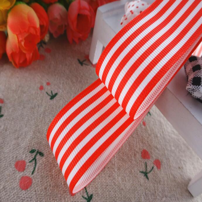 10 meter 1 '' 25mm stripetrykte grosgrain-bånd tegneseriebånd håndlagde hårsløyfer  ym16100785