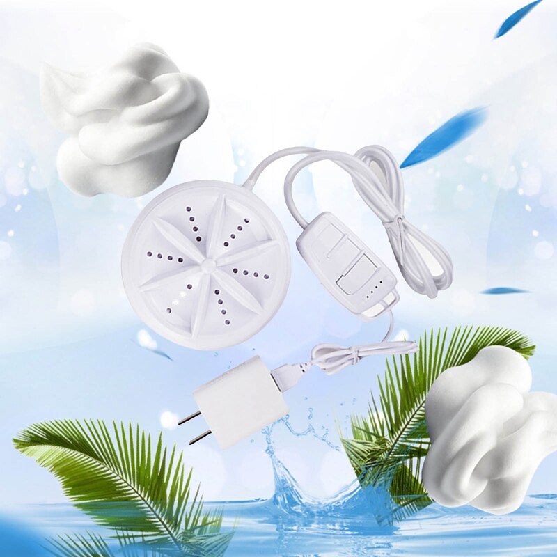 Mini Ultrasonic Washing Machine Portable Turbo Personal Rotating Washer Convenient Travel Home Business Travel USB