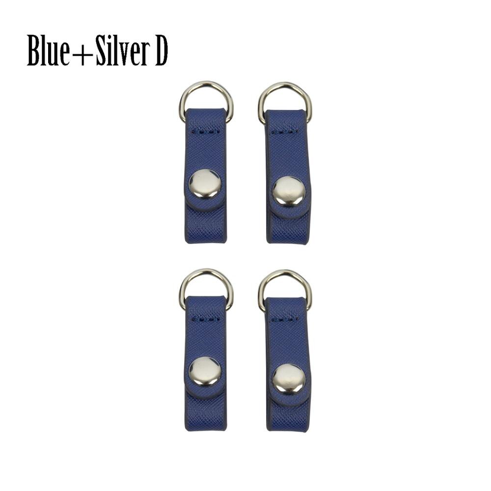 TANQU colorful 2 Pair 4 piece Clip Closure Attachment for Obag Faux Leather Strap Hook Clip for Opocket O bag: blue silver