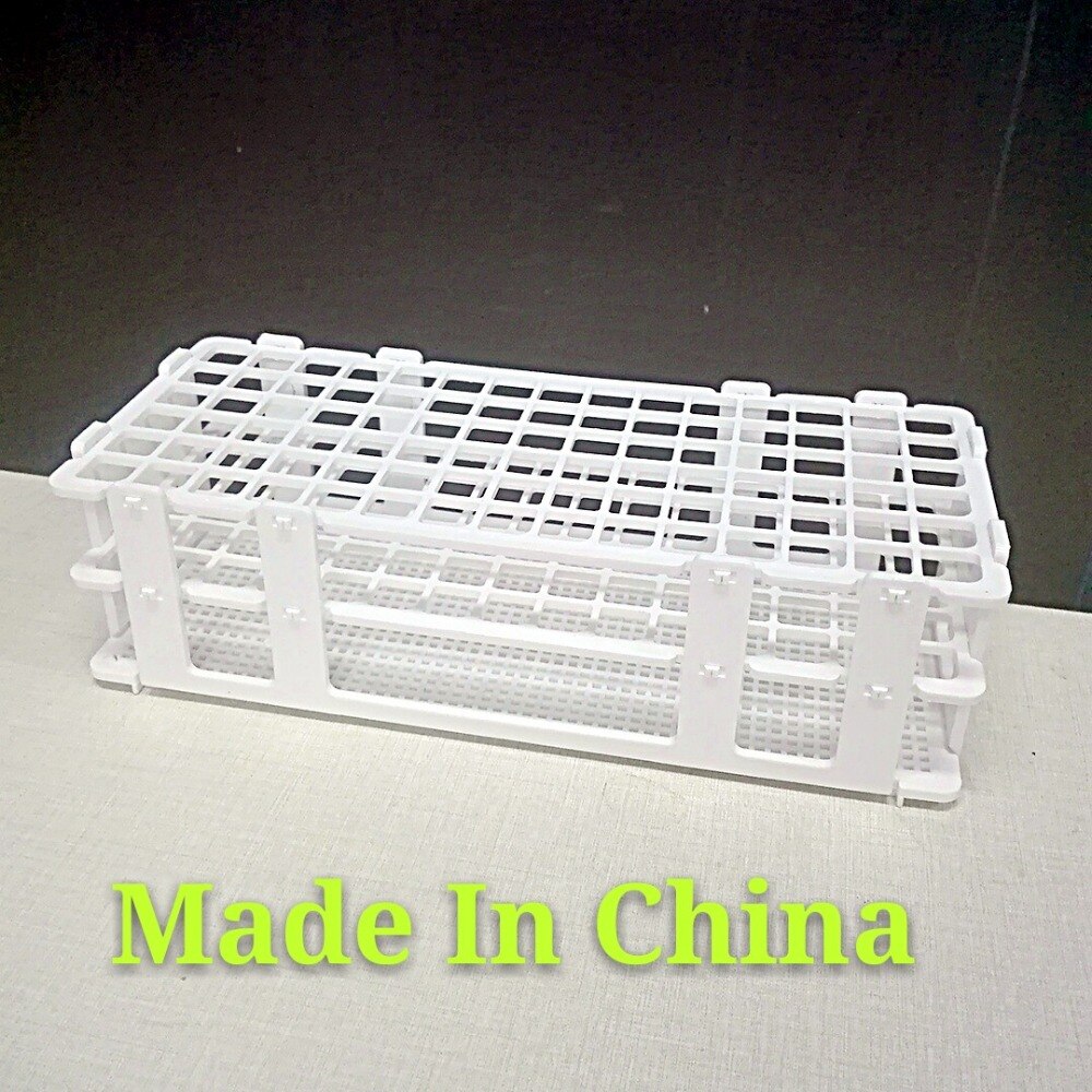 Plastic Test Tube Rack for diameter 16~20mm Test Tubes, 40 Wells, White,Detachable (40 Hole) ,tube box.
